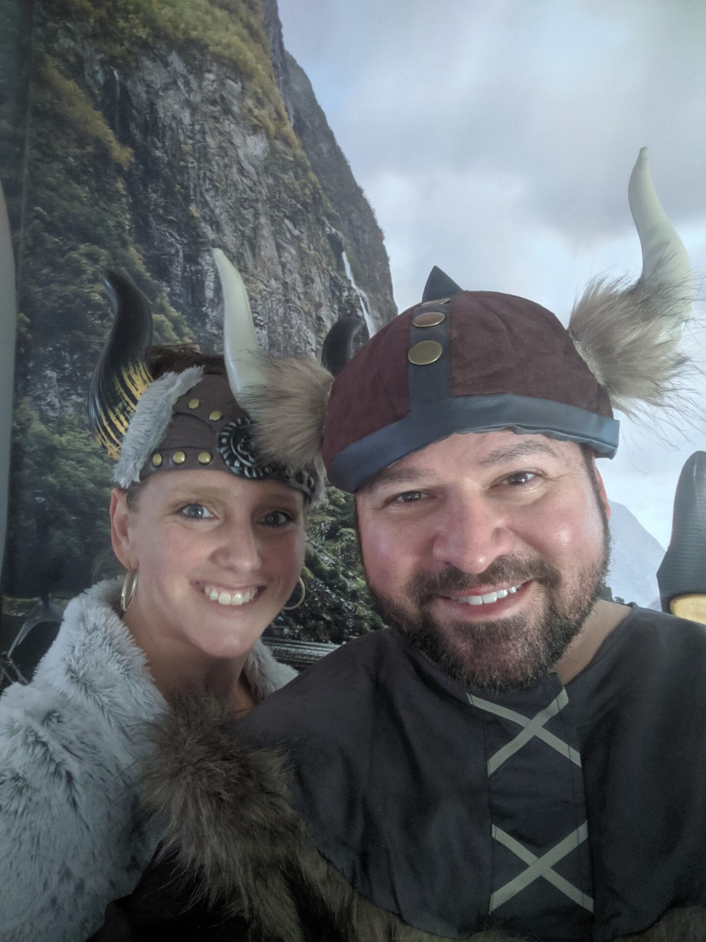 Gina and Jay dressed up as Vikings